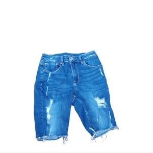 Divided 6 Jean Shorts Bermuda Distressed Med Blue Denim Woman pants grun…